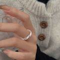 wholesale S925 Sterling Silver Unique Twisted Arabesque Pattern Open Ring for Women, Ins Trendy Versatile Elegant and Personalized Ring-0-1