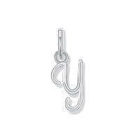 wholesale 925 Sterling Silver Irregular English Letter Pendant Ins Necklace For Women-Y-Single Pendant/White Gold