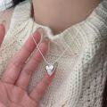 wholesale S925 Sterling Silver Drop Love Heart Necklace for Women, Korean Dongdaemun Small Ins Style Versatile Bestseller Collarbone Chain-0-1