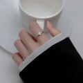 wholesale S925 silver with diamond inlaid rhombus ring, Korean style sweet and delicate summer women's jewelry J9750-0-0