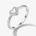wholesale 925 Sterling Silver Heart Zircon Ear Studs Simple and Elegant High-End Sense Diamond Inlaid Ring Silver Jewelry Valentine's Day Gift-0-8