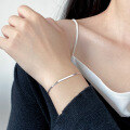 wholesale S925 Silver Nalan Fresh Sweet Ins Style Niche Design Exquisite Minimalist Flat Snake Chain Bracelet S7530-0-1