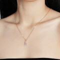 Sterling Silver Moissanite Pendant Necklace for Women-0-3