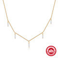 wholesale S925 Sterling Silver Overlapping Marquise Diamond Collar Necklace,ins。-0-0