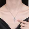 S925 Sterling Silver Moissanite Crown Key Fashion Collar Necklace Wholesale-0-2