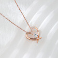 wholesale S925 Sterling Silver Europe & US Cross-Border Minimalist Luxury Heart-Shaped Diamond Pendant Necklace Factory Direct Wholesale-0-3