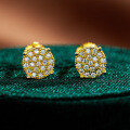 S925 Silver Moissanite Stud Earrings Hip-Hop Unisex Round-0-4