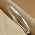 wholesale 999 Silver Retro Chinese Style Inspirational Push-Pull Bangle for Women, Pure Silver Literary Youth Student Bracelet-0-7