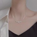 wholesale S925 Sterling Silver Maker Snake Pendant Diamond Inlaid Necklace for Women, Fashionable Ins Style, Niche Design, Luxurious High-End Feeling Collarbone Chain-0-1
