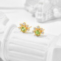 wholesale S925 silver plated with 14K gold peridot earrings, Duli Jewelry's new collection,-0-3