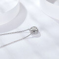 wholesale 18k Gold Plated Silver Moissanite Classic 50-Point Single Diamond Round Bubble UFO Pendant Necklace with O-Link Chain-0-2