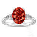 wholesale S925 Sterling Silver Cross-Border Wholesale 3-Carat Oval Moissanite Ring for Women, European and American Oval Ring Silver Jewelry Light Luxury-0-6