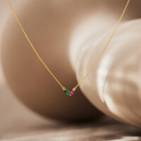 wholesale Metal material cross-border hot-selling DIY marquise birthstone necklace for daily anniversary wedding birthday gifts-Gold Copper