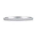 wholesale 18k White Gold Plated 925 Silver Full Circle Moissanite Stackable Bracelet, Versatile Layered Style-0-1