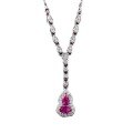wholesale S925 Sterling Silver Gold-Plated, New Pink Corundum Small Gourd Pendant Necklace, Artificial Simulated Gemstone Jewelry for Women-0-3
