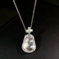 wholesale Silver-plated temple tourist attraction popular gourd necklace pendant women's collarbone chain high-ice jadeite jade factory direct-0-4