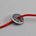 wholesale 925 Sterling Silver Baguafu Lu Shou Coin, New Chinese Style Personalized Retro Red Braided String Beading DIY Silver Accessories-0-0