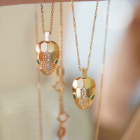 wholesale S925 Sterling Silver Red Elk Full Body Spirit Snake Necklace Light Luxury French Pendant Necklace Classic and Fashionable Collarbone Chain-BX0150-Gold 925 Silver