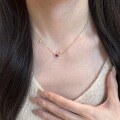 wholesale 925 Sterling Silver Minimalist Nouveau Chinese Hollowed-Out Diamond-Cut Gourd Pendant Necklace, Women's Delicate Luxury Collarbone Chain-0-2
