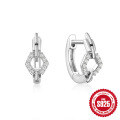 wholesale 925 Sterling Silver with Diamond Accent Chain Style Hoop Earrings, European and American Design-0-13