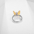 wholesale S925 silver designer gemstone ring adjustable with butterfly minimalist design, featuring natural gemstones-0-3