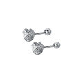 wholesale S925 Silver Nalan Small Sweet Yarn Ball Threaded Bead Women's Simple and Fashionable Elegant Stud Earrings M01779-0-4