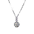 925 Sterling Silver 1-Carat Moissanite Snowflake Pendant Necklace-0-2