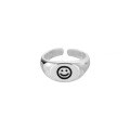 wholesale S925 silver minimalist design open-ended smiley tail ring, fashionable and unique, understated and high-end women's ring-0-4