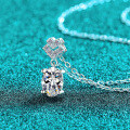 S925 Sterling Silver Moissanite Pendant with Dan-Shaped Design-0-0