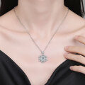 S925 Sterling Silver Luxury Moissanite Sunflower Full-Diamond Necklace Wholesale-0-2