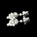 wholesale 925 Silver Gold-Plated Earrings with High-Carbon Diamonds, Pearl, White Cabochon, Exquisite Retro Romantic Floral Jewelry for Women-0-2
