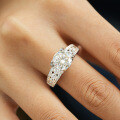 S925 Sterling Silver Hip-hop Bull Head Ring with Moissanite-0-1