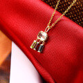 wholesale 10K Gold Summer New Geometric Crystal Pendant Women's Necklace, Minimalist Versatile Energy Pastel Color-0-3