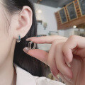wholesale S925 silver retro distressed fashion chain drip glue trendy street-style creative design earrings ear cuffs-0-3