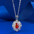 wholesale Metal S925, 5*7mm oval Fanta orange pendant, daily versatile fashion commuter live stream style-0-0