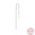 wholesale S925 Sterling Silver Four-Prong Diamond Chain Tassel Ear Threader Earrings-0-6