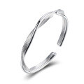 wholesale 999 Sterling Silver Möbius Strip Double-Line Interwoven Bracelet, Genuine Product for Gift to Girlfriend, Fashion Open-Ended Wholesale Bangle-0-4