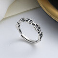 wholesale S925 Sterling Silver Retro Geometric Exquisite Pig Nose Ring, Minimalist and Versatile Trendy Fashion Index Finger Ring for Women-0-0