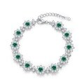 wholesale S925 Sterling Silver Trendy and Versatile Full Diamond Lab-Grown Emerald Elegant Banquet Ladies Bracelet-0-5