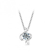 925 Silver Zodiac Pendant with 1-Carat Moissanite Necklace for Women-Pisces + Box Necklace  1 Carat (Eight Hearts and Eight Arrows Zirconia)