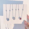 wholesale S925 Silver Same as Fan's Family Mobius Loop Design Minimalist and Luxe High-End Three-Second Heartbeat Necklace Collarbone Chain-0-3