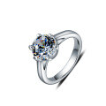wholesale 925 Sterling Silver Zirconia Ring for Women, Light Luxury, Simple and Fashionable Classic 1 Carat Six-Prong Shank Proposal Engagement Wedding Ring-0-4