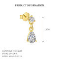 wholesale S925 Sterling Silver Geometric Teardrop Marquise Zircon European Cross-border French Earrings For Women-0-13