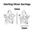 wholesale 999 Sterling Silver Star and Moon Studs Earrings for women-0-10