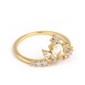 wholesale [Gold Plated Sterling Silver] European and American Ins Stackable Style Crown Design Natural Topaz Women's Ring, Factory Direct Wholesale-0-2