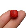 wholesale Metal material, genuine cinnabar red sand mantra carved character barrel beads top waist beads drum beads bodhi old-style accessories matching beads loose beads collectibles-0-4