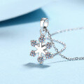 wholesale S925 Sterling Silver Moissanite Necklace, Minimalist and Versatile Ice Snow Pendant, Fashionable Accessory Gift for Girlfriend-0-1