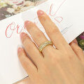 Metal Multi-Drill Round Zircon Fashion Ring Minimalist Geometric Design-0-2