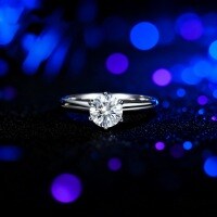 S925 Sterling Silver Moissanite Six-Prong 1-Carat Bridal Ring-Moissanite 6.5mm/1 carat with GRA certificate  No. 7