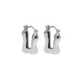 wholesale S925 Sterling Silver Korean Version Ins Small Design Minimalist Versatile Irregular U-Shaped Glossy Textured Earrings for Women-0-5